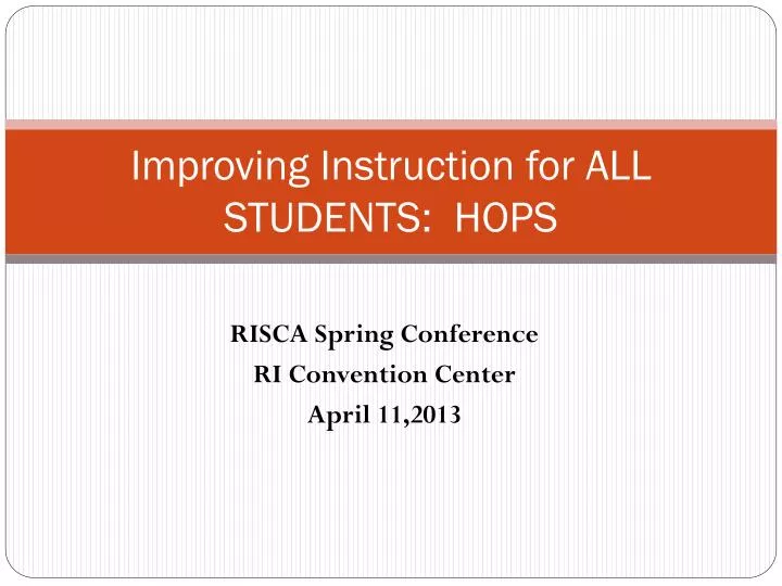 improving instruction for all students hops
