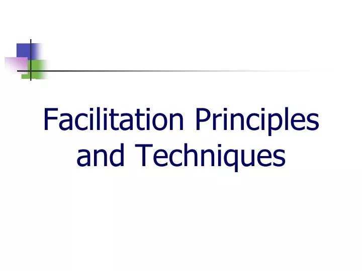facilitation principles and techniques