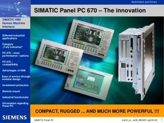 SIMATIC Panel PC 670 – The innovation