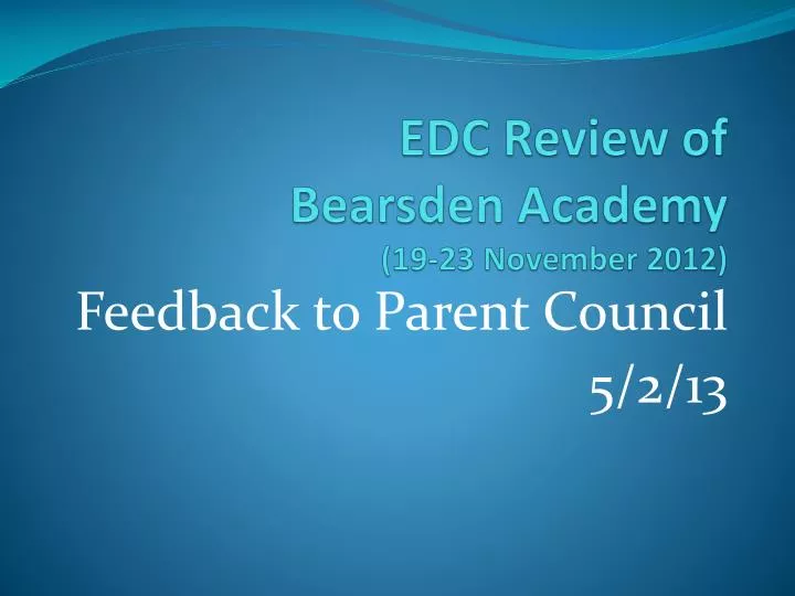 edc review of bearsden academy 19 23 november 2012