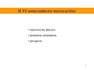 II-VI semiconductor microcavities