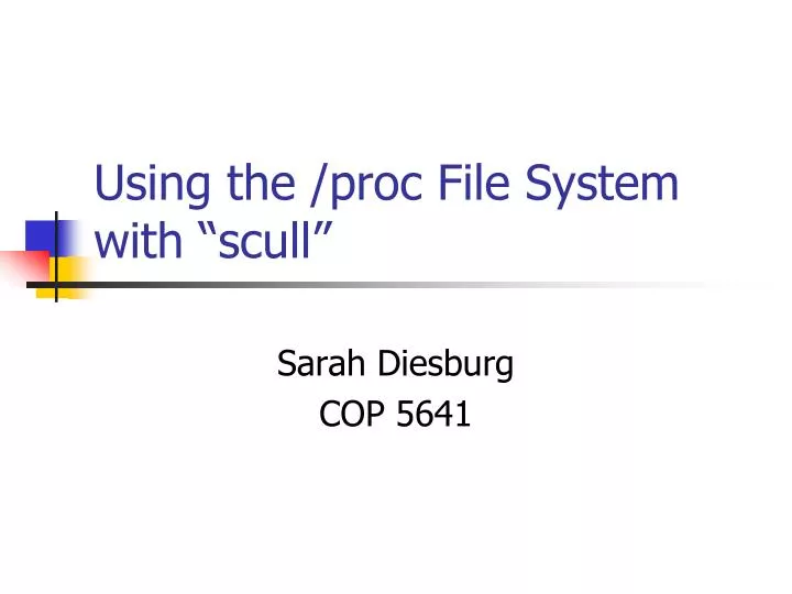 using the proc file system with scull
