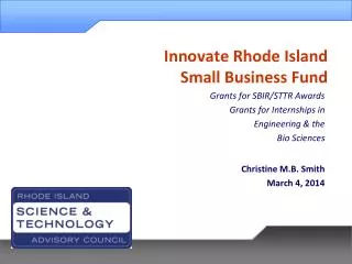 Innovate Rhode Island Small Business Fund