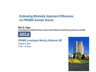 Estimating Minimally Important Differences on PROMIS Domain Scores