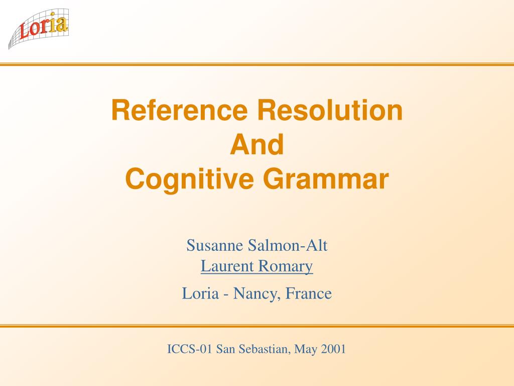 Reference Resolution PPT - Enhancing Reference Resolution in Man-Machine Dialogue Systems ...