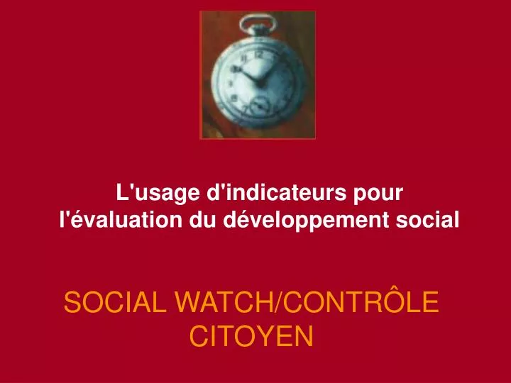 social watch contr le citoyen