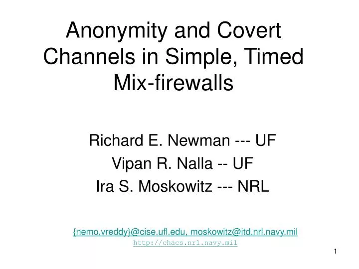 anonymity and covert channels in simple timed mix firewalls