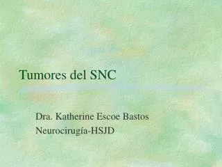 tumores del snc