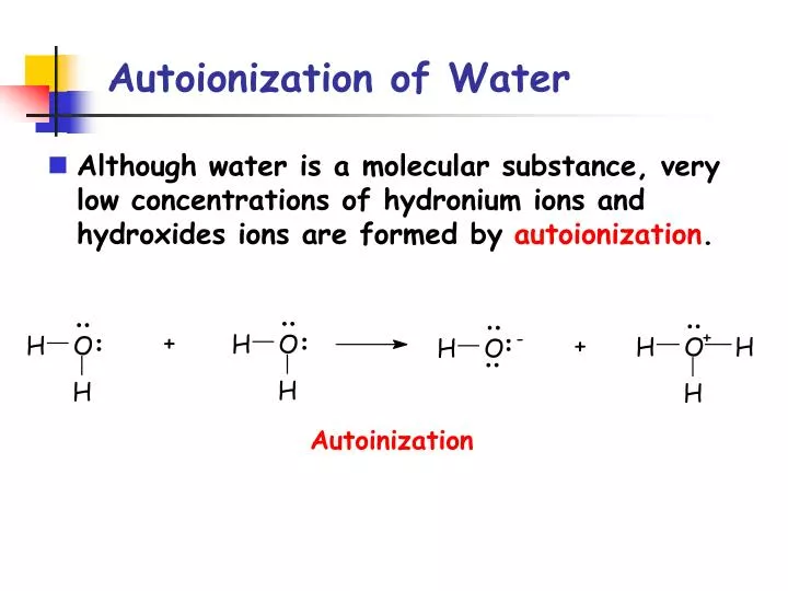 autoionization of water