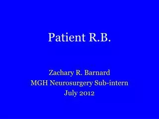 Patient R.B.