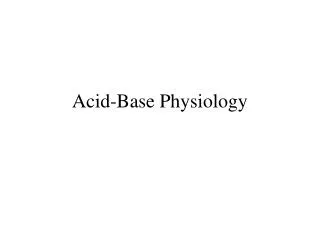 acid base physiology