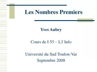 les nombres premiers