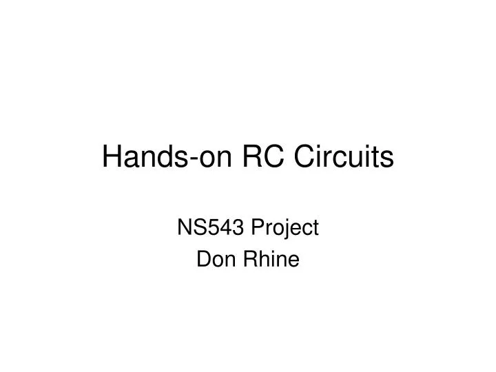hands on rc circuits