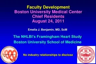 Faculty Development Boston University Medical Center Chief Residents August 24, 2011