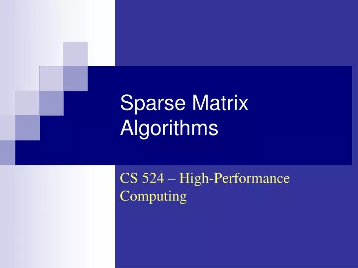 sparse matrix algorithms