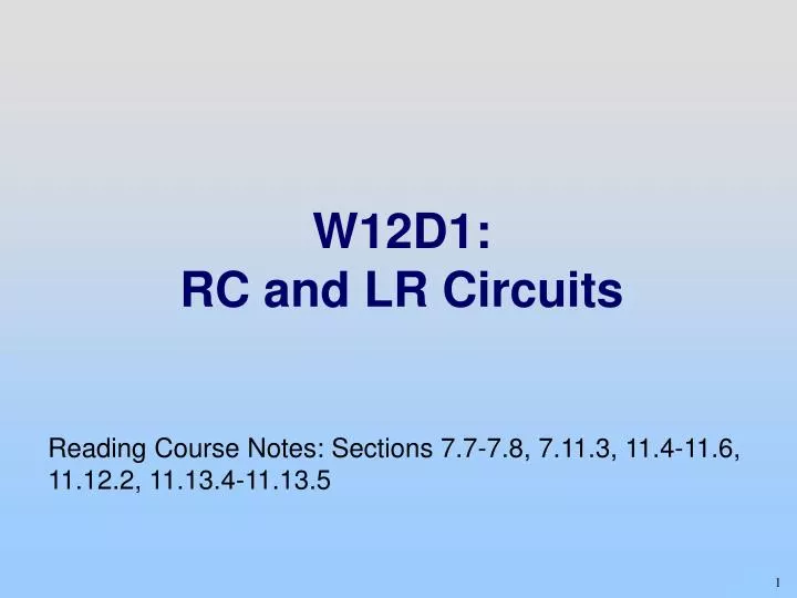w12d1 rc and lr circuits