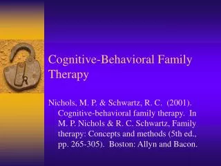 Cognitive-Behavioral Family Therapy