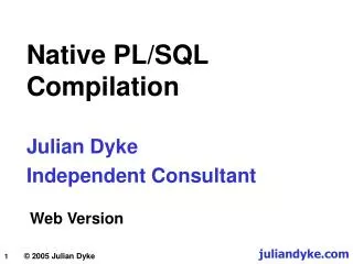 Native PL/SQL Compilation