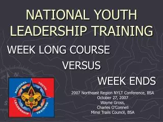 NATIONAL YOUTH LEADERSHIP TRAINING