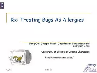 Rx: Treating Bugs As Allergies