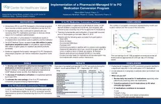 Implementation of a Pharmacist-Managed IV to PO Medication Conversion Program