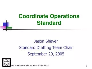 Coordinate Operations Standard