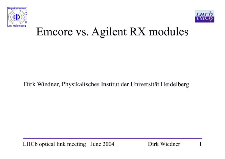 emcore vs agilent rx modules