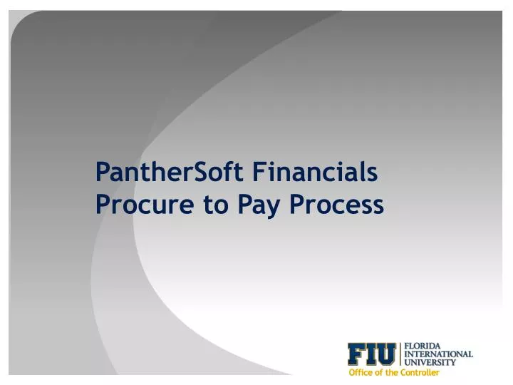 panthersoft financials procure to pay process