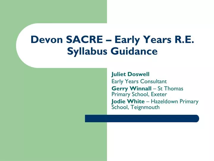 devon sacre early years r e syllabus guidance