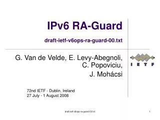 IPv6 RA-Guard draft-ietf-v6ops-ra-guard-00.txt