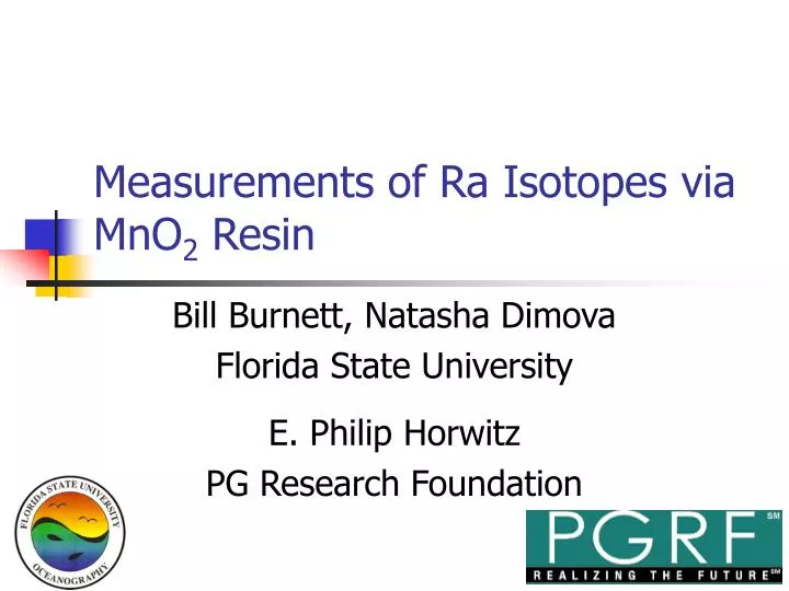 measurements of ra isotopes via mno 2 resin