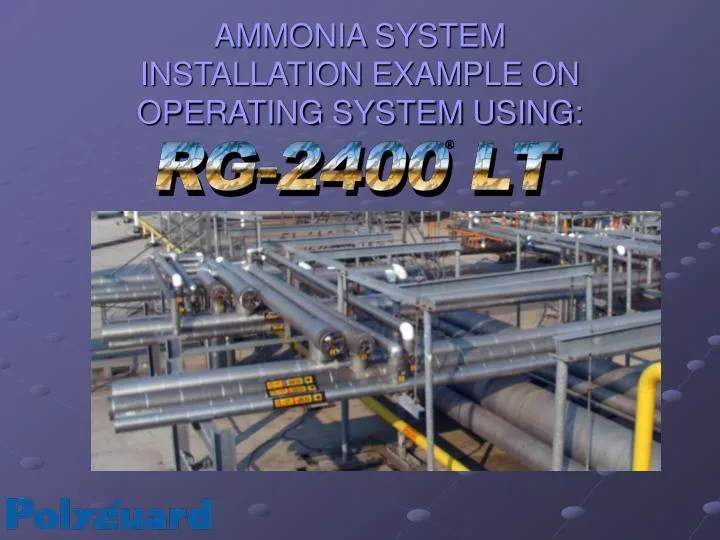 ammonia system installation example on operating system using
