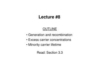 Lecture #8