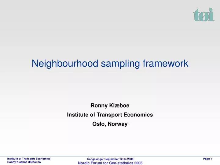 neighbourhood sampling framework