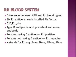 Rh blood system