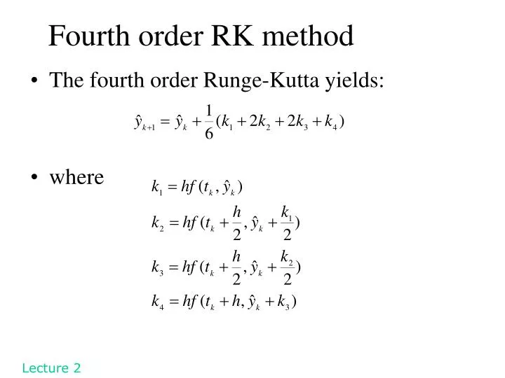 fourth order rk method