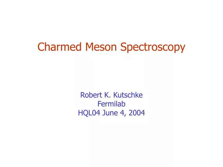 charmed meson spectroscopy