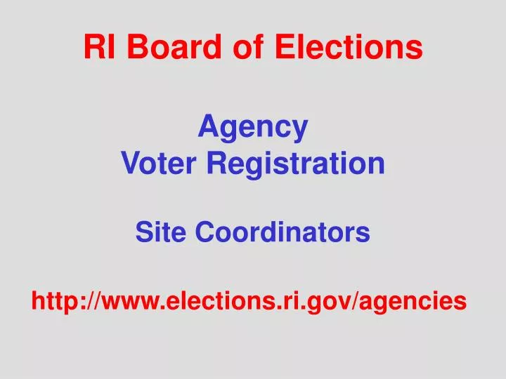 ri board of elections agency voter registration site coordinators
