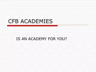 CFB ACADEMIES