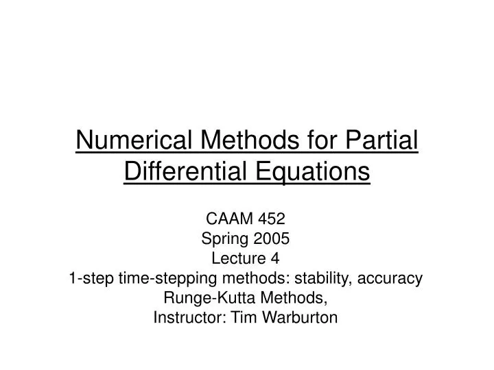 numerical methods for partial differential equations