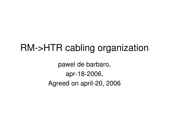 rm htr cabling organization