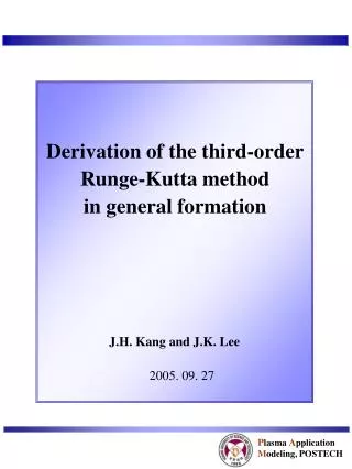 Derivation of the third-order Runge-Kutta method in general formation