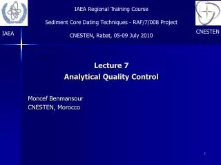Lecture 7 Analytical Quality Control