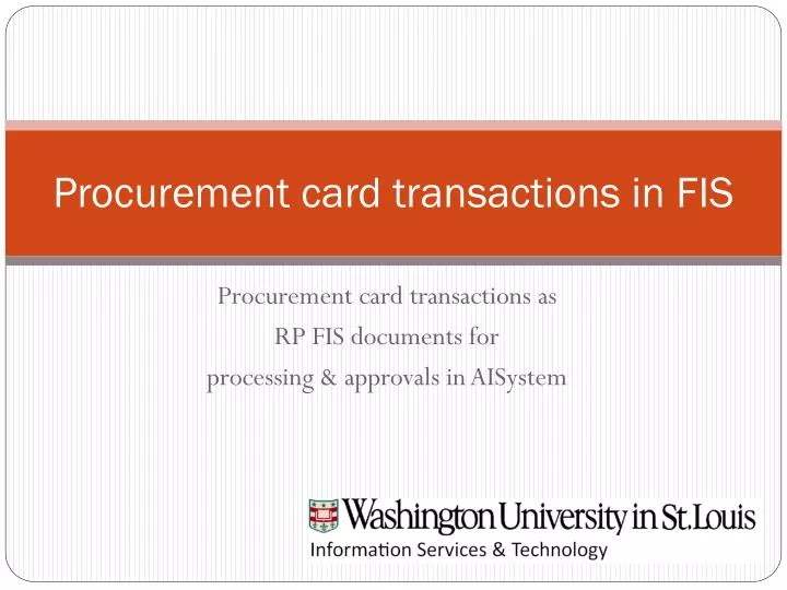 procurement card transactions in fis