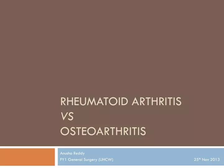 rheumatoid arthritis vs osteoarthritis