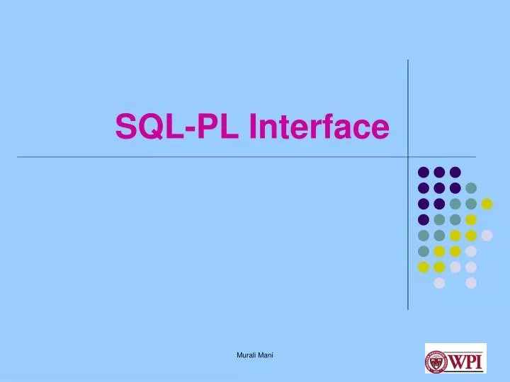 sql pl interface