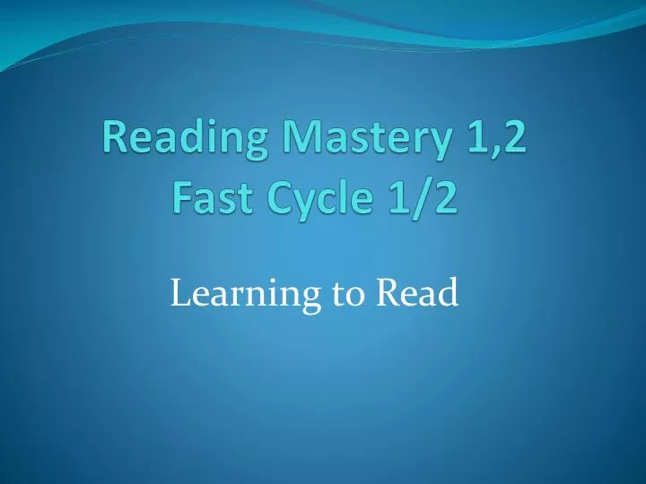 reading mastery 1 2 fast cycle 1 2