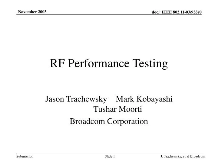 rf performance testing