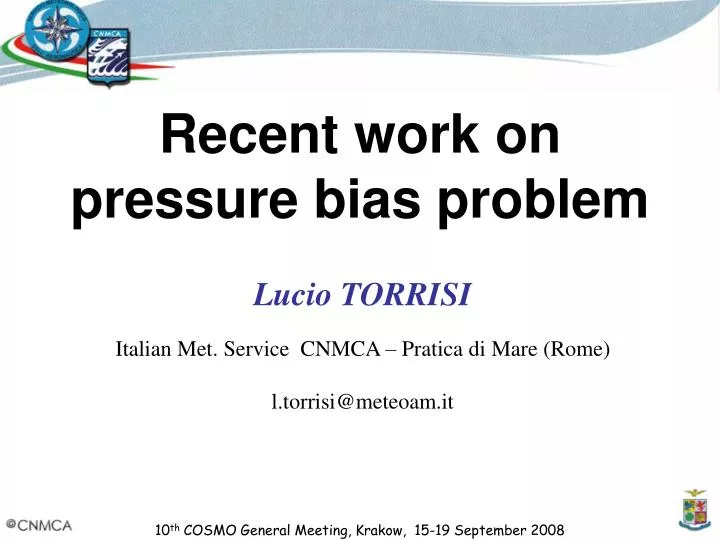recent work on pressure bias problem