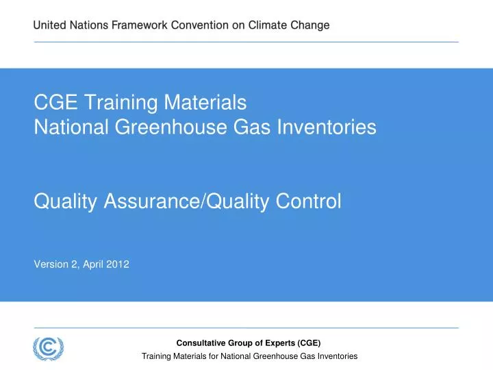 cge training materials national greenhouse gas inventories quality assurance quality control